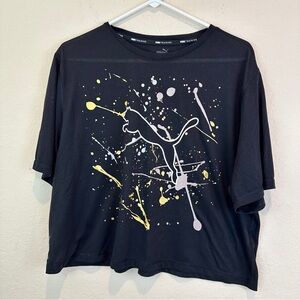 Black Graphic T-Shirt with Abstract Design